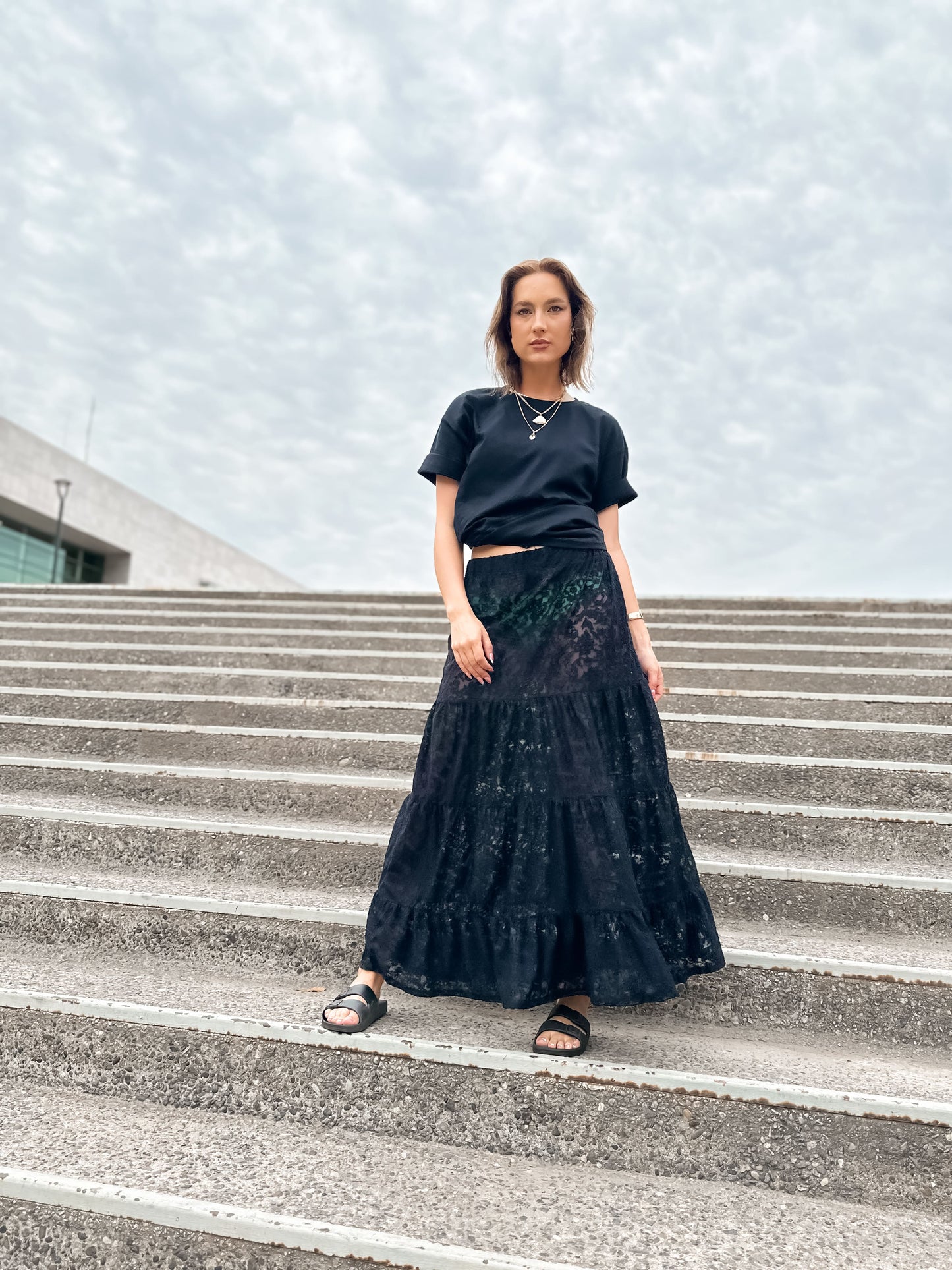 Falda Encaje Negra