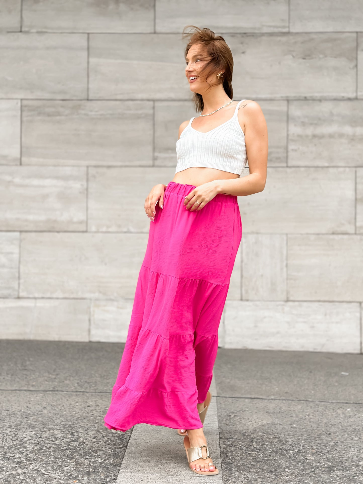 Maxi Falda Fucsia