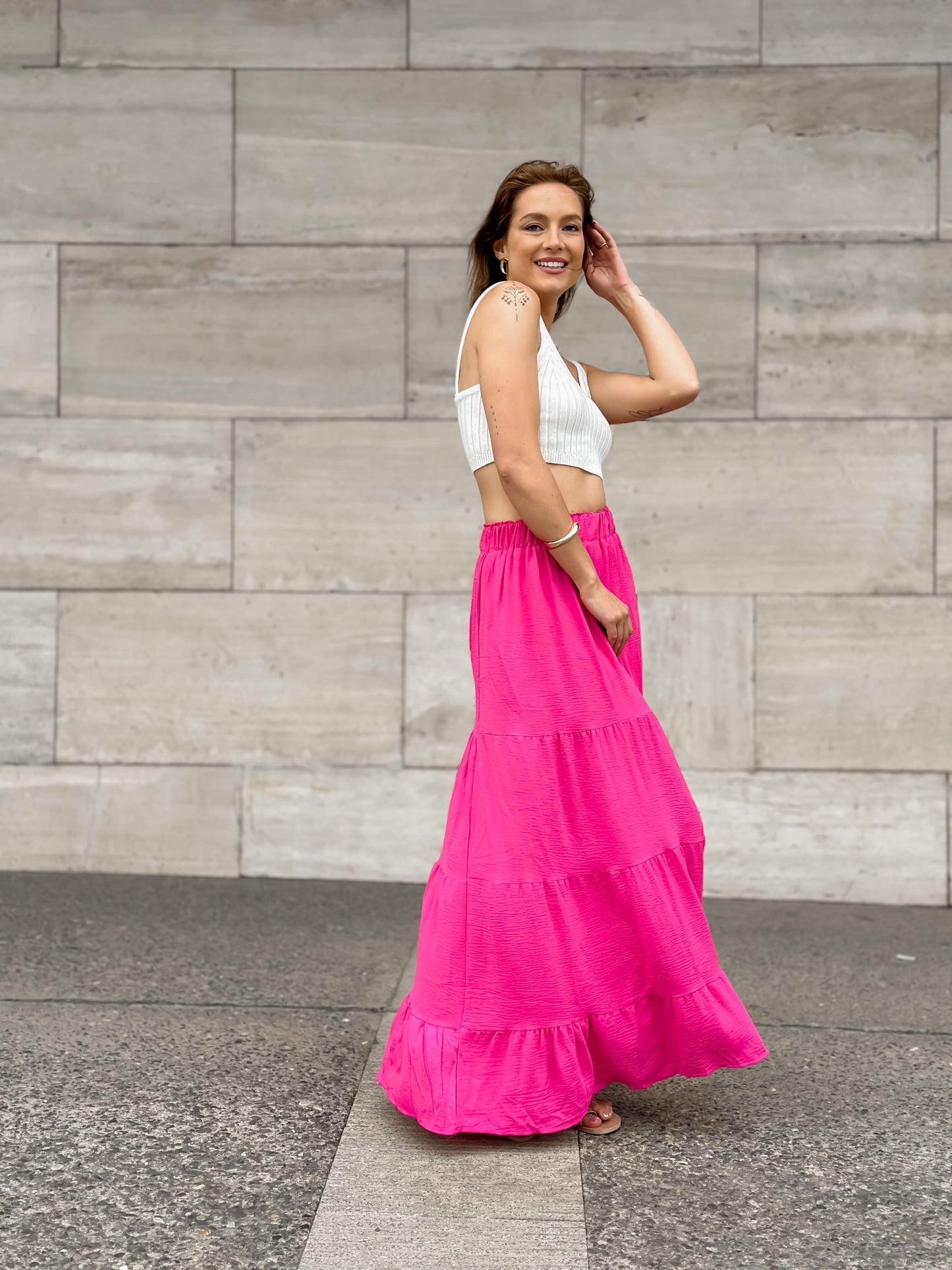 Maxi Falda Fucsia